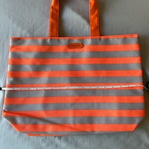Lancome Orange and Gray Reflective Tote Bag